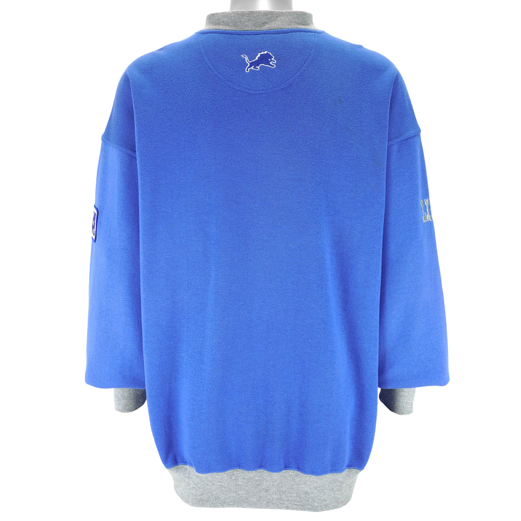NFL (Lee) - Detroit Lions Embroidered Crew Neck Sweatshirt 1990s X-Large Vintage Retro Football