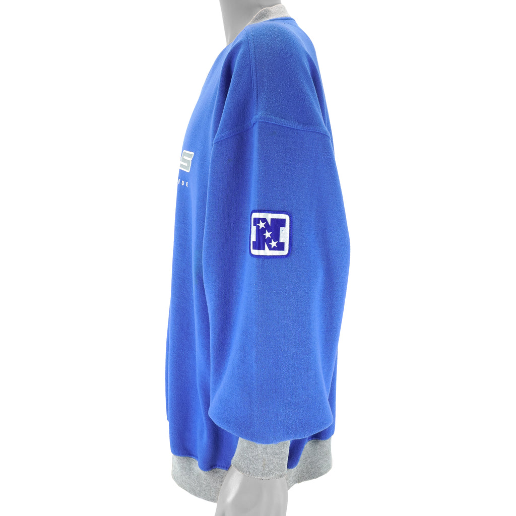 NFL (Lee) - Detroit Lions Embroidered Crew Neck Sweatshirt 1990s X-Large Vintage Retro Football