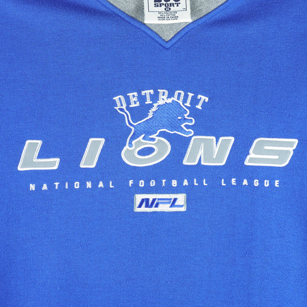 NFL (Lee) - Detroit Lions Embroidered Crew Neck Sweatshirt 1990s X-Large Vintage Retro Football