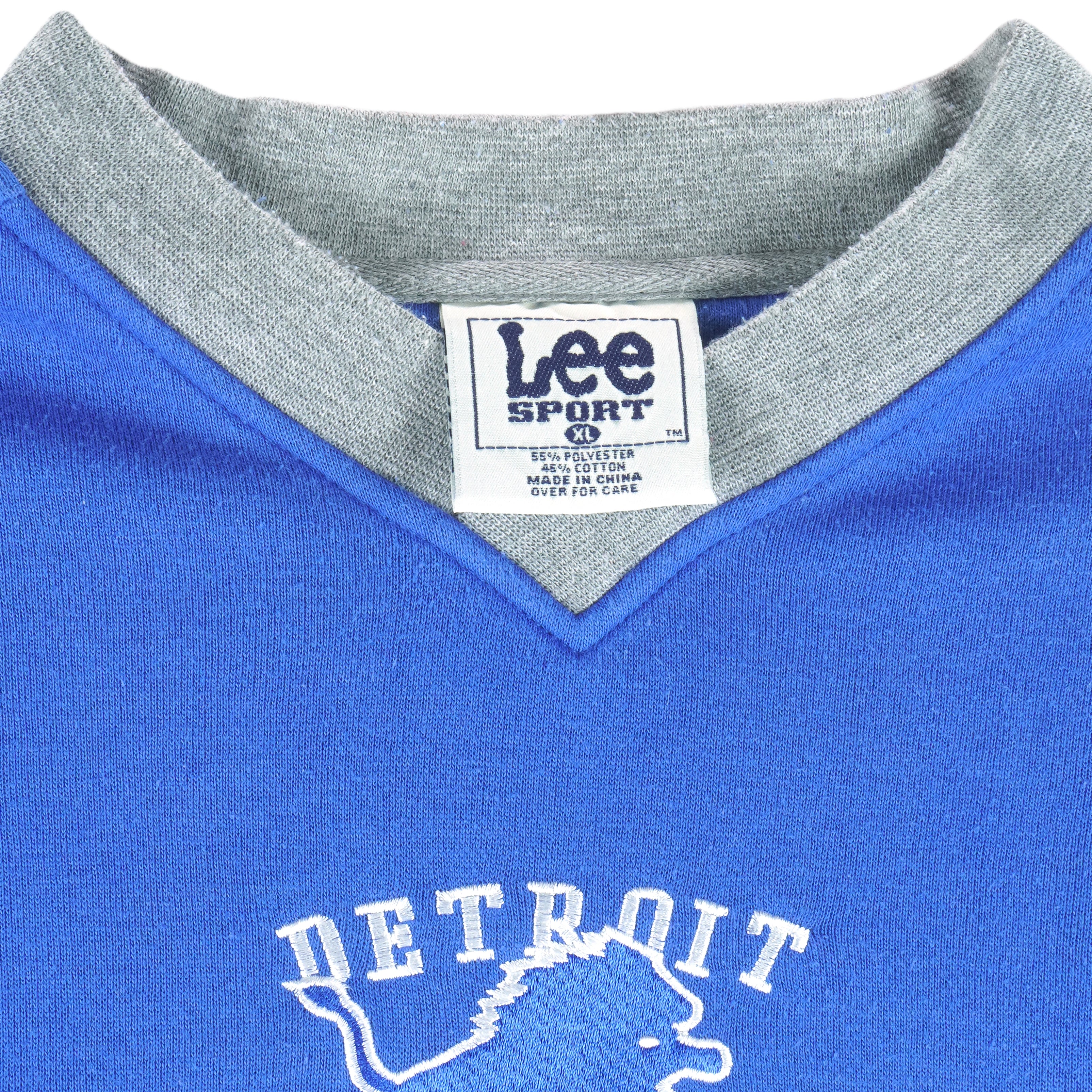 NFL (Lee) - Detroit Lions Embroidered Crew Neck Sweatshirt 1990s X-Large Vintage Retro Football