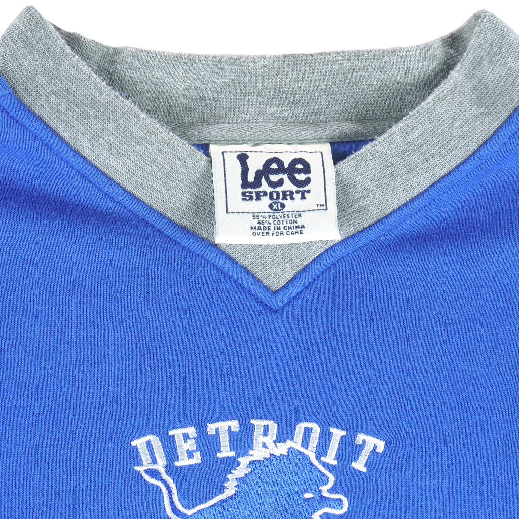 NFL (Lee) - Detroit Lions Embroidered Crew Neck Sweatshirt 1990s X-Large Vintage Retro Football