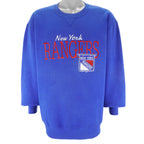 NHL (Russell Athletic) - New York Rangers Embroidered Sweatshirt 1990s Large Vintage Retro Hockey