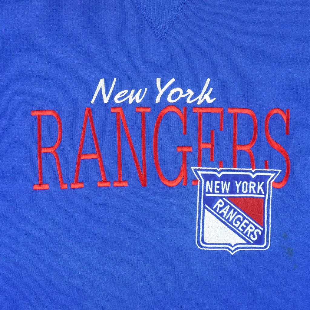 NHL (Russell Athletic) - New York Rangers Embroidered Sweatshirt 1990s Large Vintage Retro Hockey