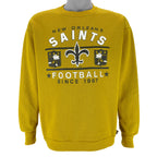 NFL (Logo 7) - New Orleans Saints Crew Neck Sweatshirt 1990s Large Vintage Retro Football