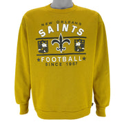 NFL (Logo 7) - New Orleans Saints Crew Neck Sweatshirt 1990s Large Vintage Retro Football