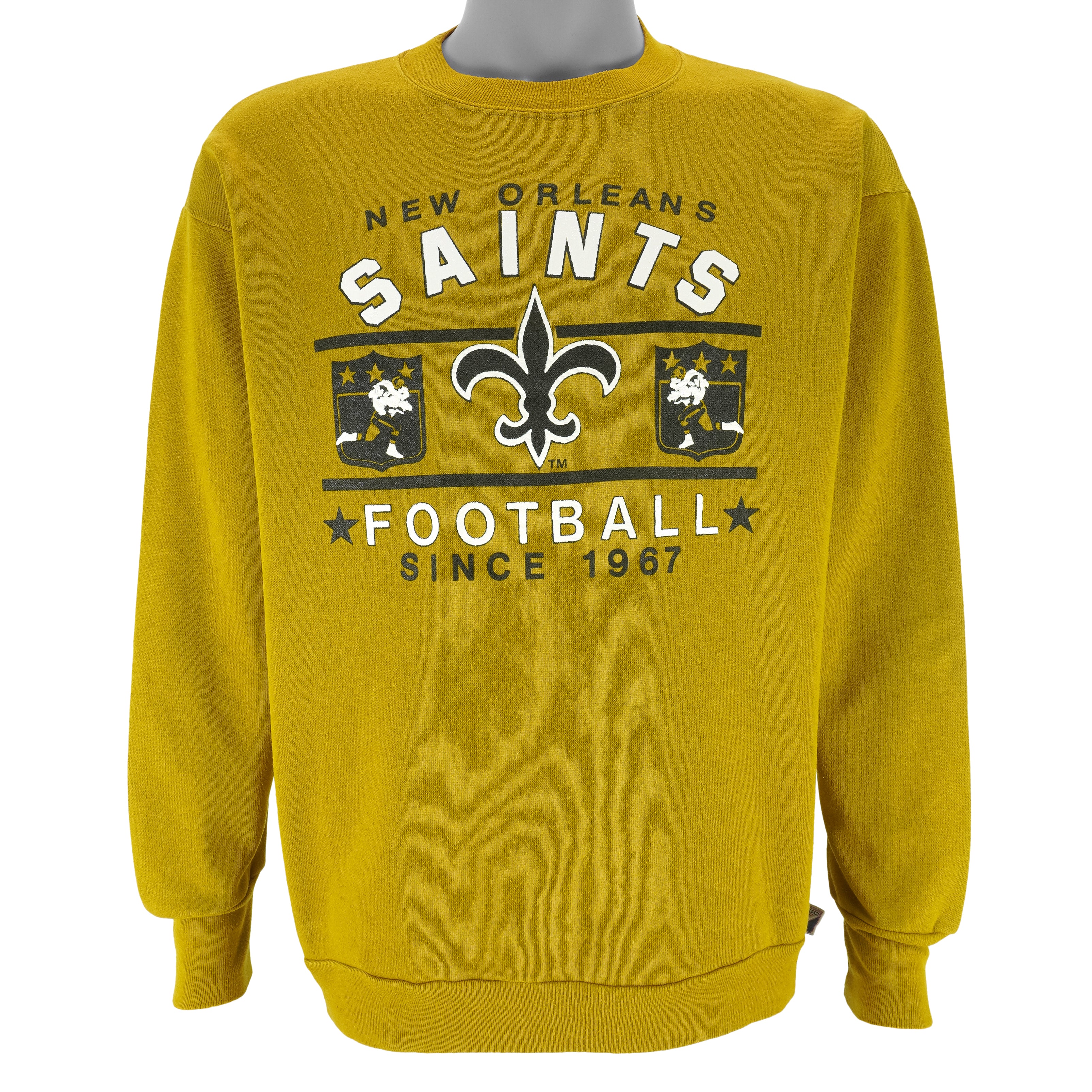 NFL (Logo 7) - New Orleans Saints Crew Neck Sweatshirt 1990s Large Vintage Retro Football