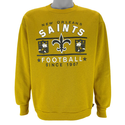 NFL (Logo 7) - New Orleans Saints Crew Neck Sweatshirt 1990s Large
