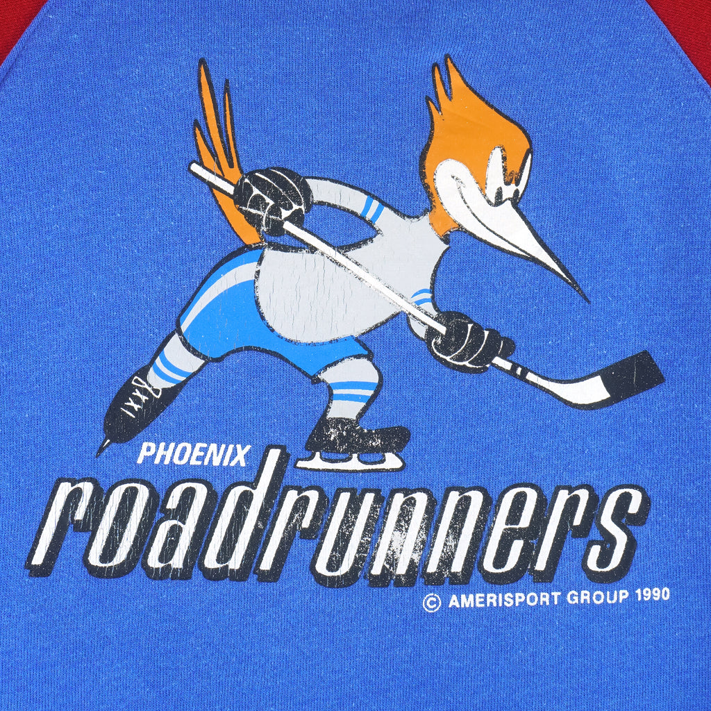 NHL (Hanes) - Phoenix Roadrunners Spell-Out Crew Neck Sweatshirt 1990 X-Large Vintage Retro Hockey