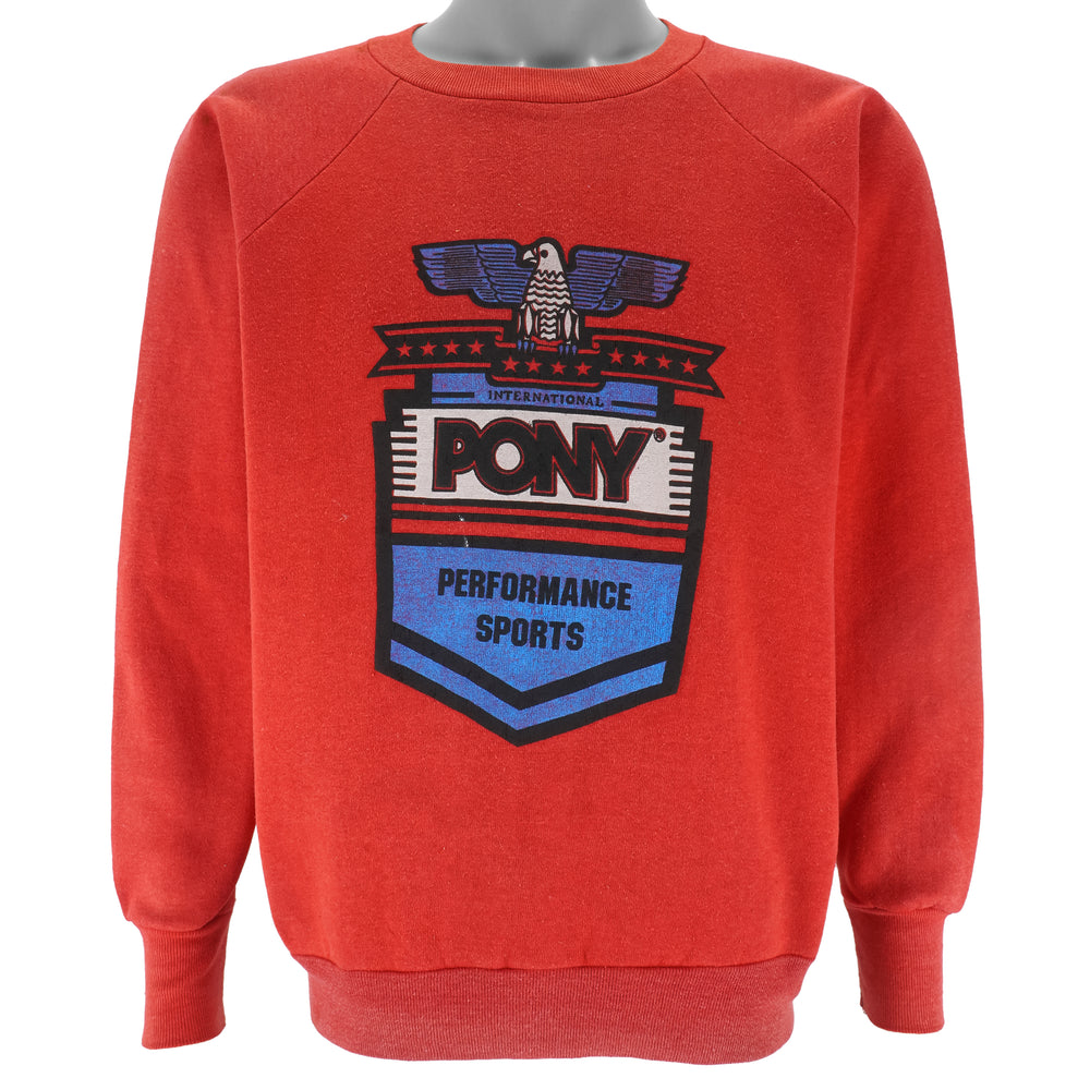 Vintage (Chevron) - Pony Performance Sports Crew Neck Sweatshirt 1990s Medium Vintage Retro