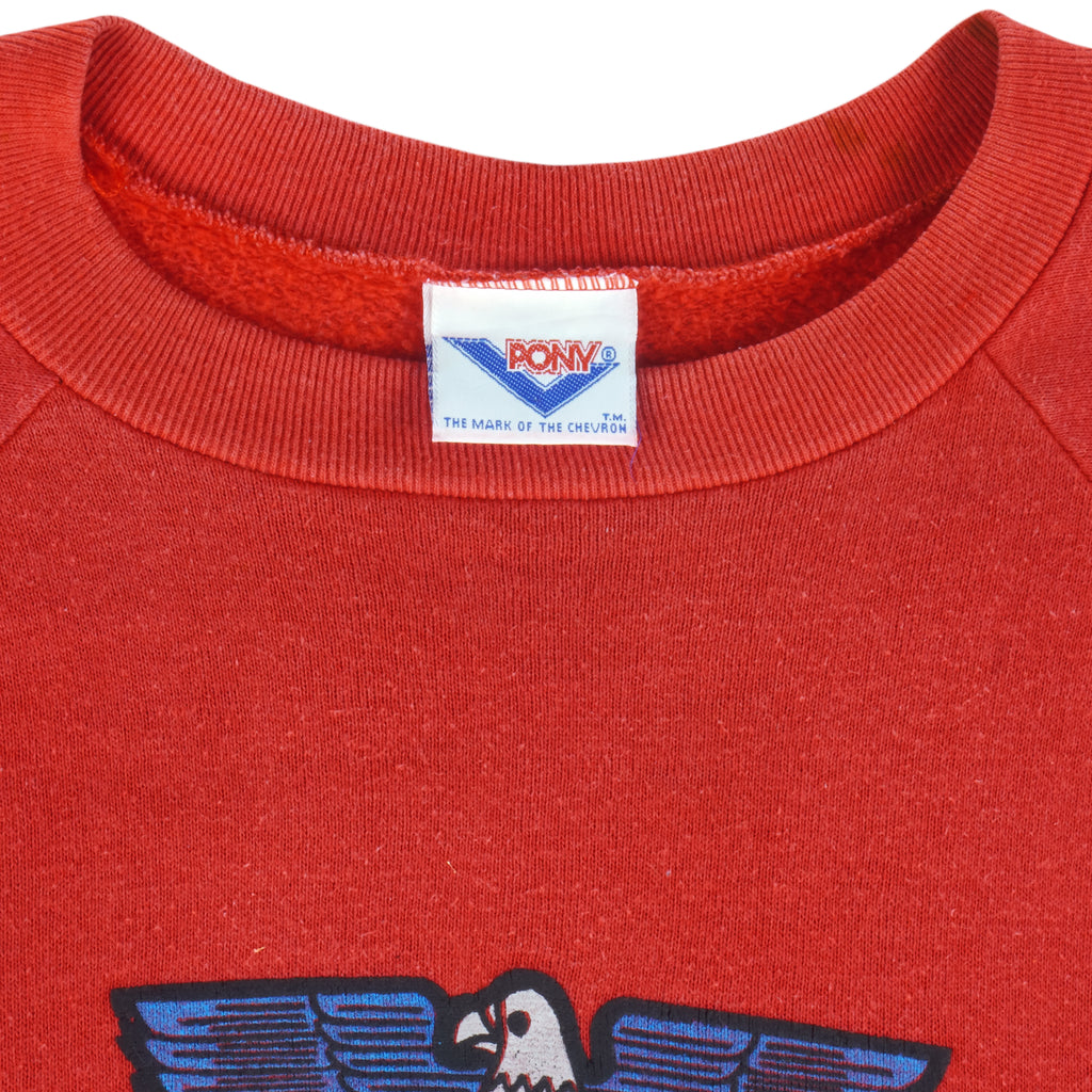 Vintage (Chevron) - Pony Performance Sports Crew Neck Sweatshirt 1990s Medium Vintage Retro