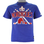 Starter (NHL) - Quebec Nordiques Single Stitch T-Shirt 1993 Small Vintage Retro Hockey