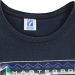 NHL (Logo 7) - Hartford Whalers Spell-Out T-Shirt 1994 Large Vintage Retro Hockey