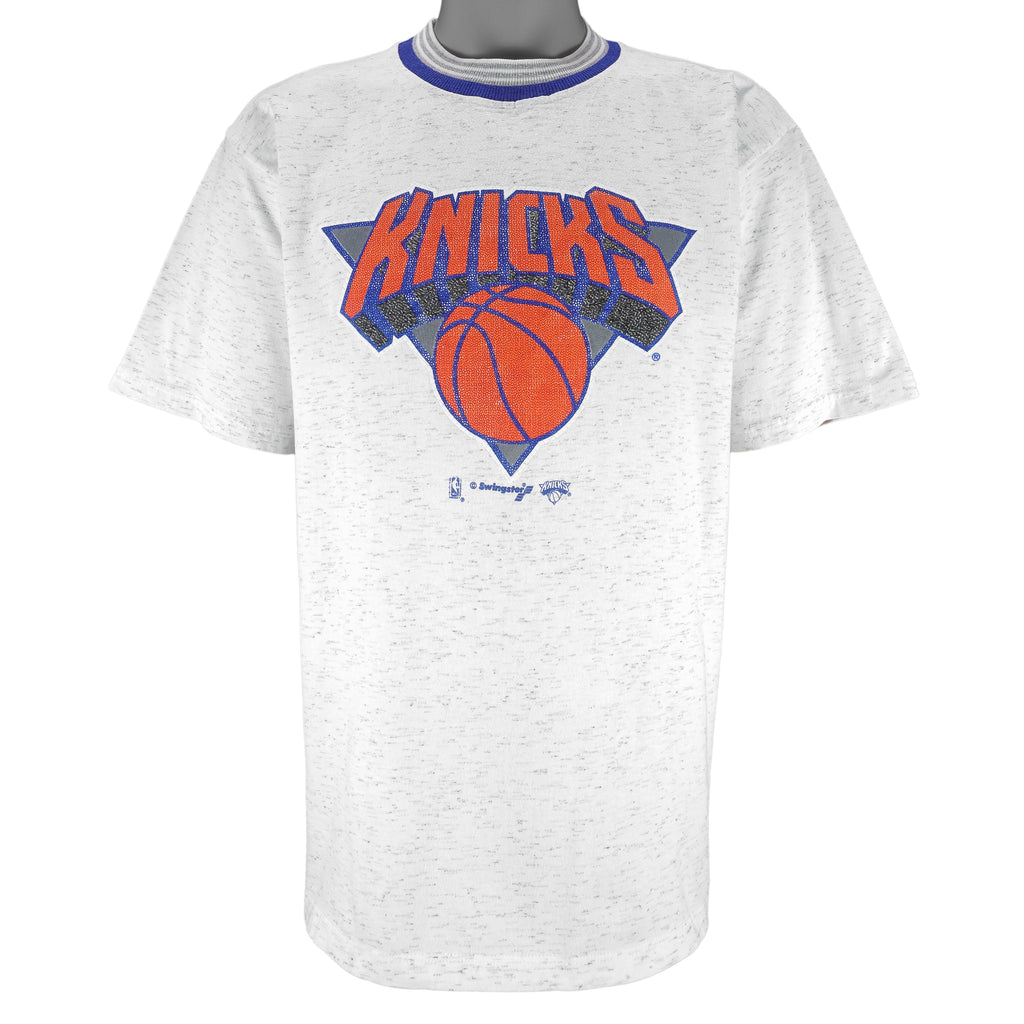 NBA (Swingster) - New York Knicks Single Stitch T-Shirt 1990s Large Vintage Retro