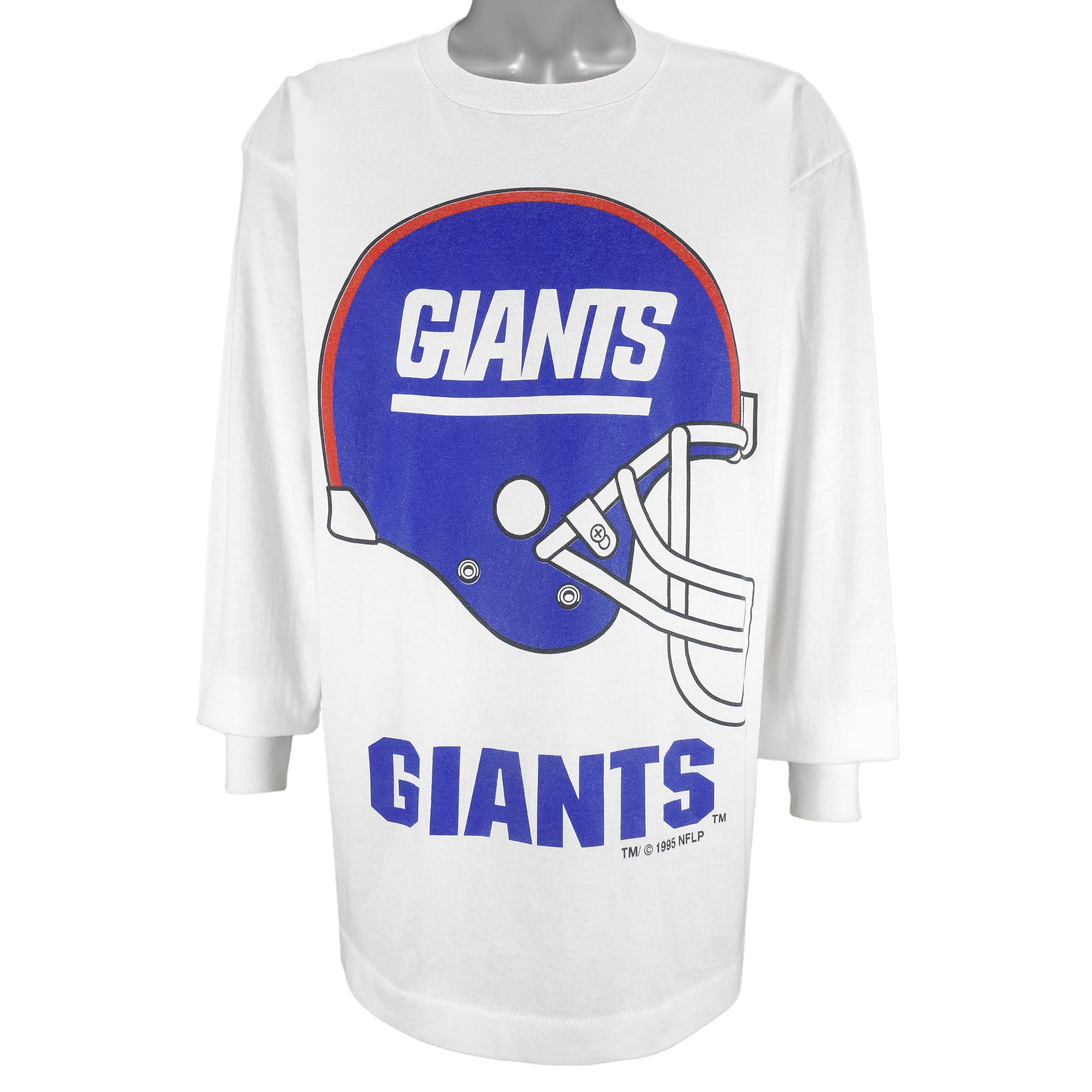 NFL (Logo Athletic) - New York Giants Helmet Long Sleeved Shirt 1995 Large vintage Retro Football