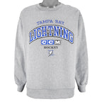 NHL (CCM) - Tampa Bay Lightning Crew Neck Sweatshirt 1990s X-Large Vintage Retro Hockey