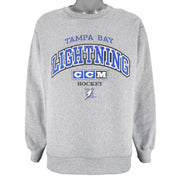 NHL (CCM) - Tampa Bay Lightning Crew Neck Sweatshirt 1990s X-Large Vintage Retro Hockey