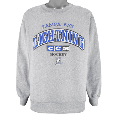 NHL (CCM) - Tampa Bay Lightning Crew Neck Sweatshirt 1990s X-Large