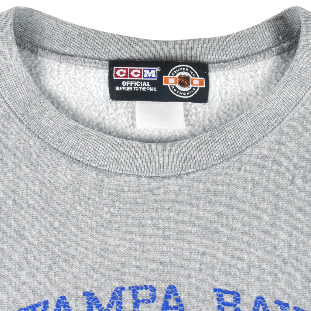 NHL (CCM) - Tampa Bay Lightning Crew Neck Sweatshirt 1990s X-Large Vintage Retro Hockey