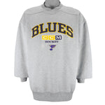 NHL (CCM) - St. Louis Blues Embroidered Center Ice Sweatshirt 2000s Large Vintage Retro Hockey