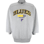 NHL (CCM) - St. Louis Blues Embroidered Center Ice Sweatshirt 2000s Large