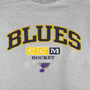 NHL (CCM) - St. Louis Blues Embroidered Center Ice Sweatshirt 2000s Large Vintage Retro Hockey