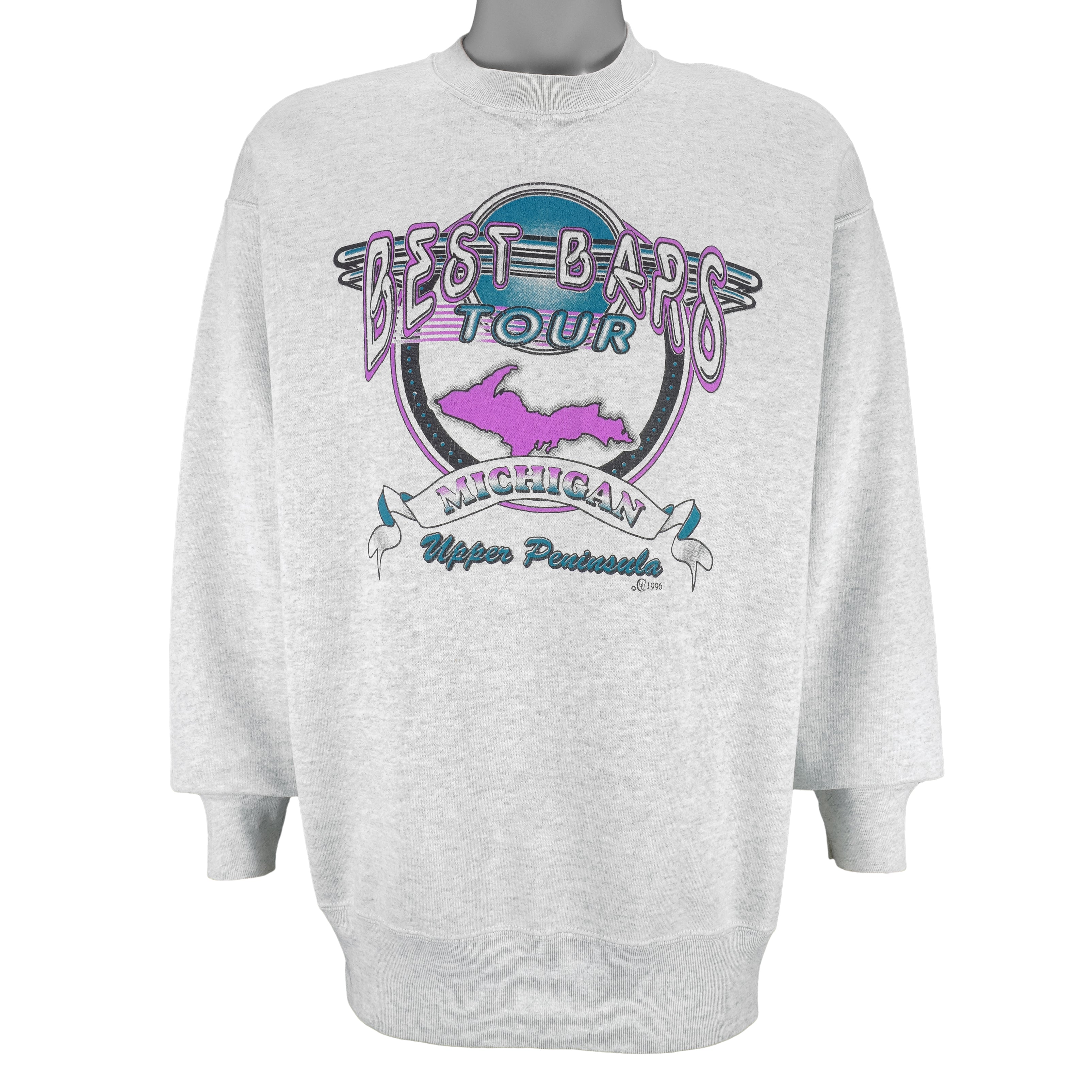 Vintage - Michigan Tour De Bars Crew Neck Sweatshirt 1996 X-Large Vintage Retro