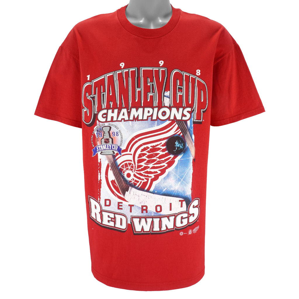 NHL (Hanes) - Detroit Red Wings Stanley Cup Champs T-Shirt 1998 X-Large Vintage Retro Hockey
