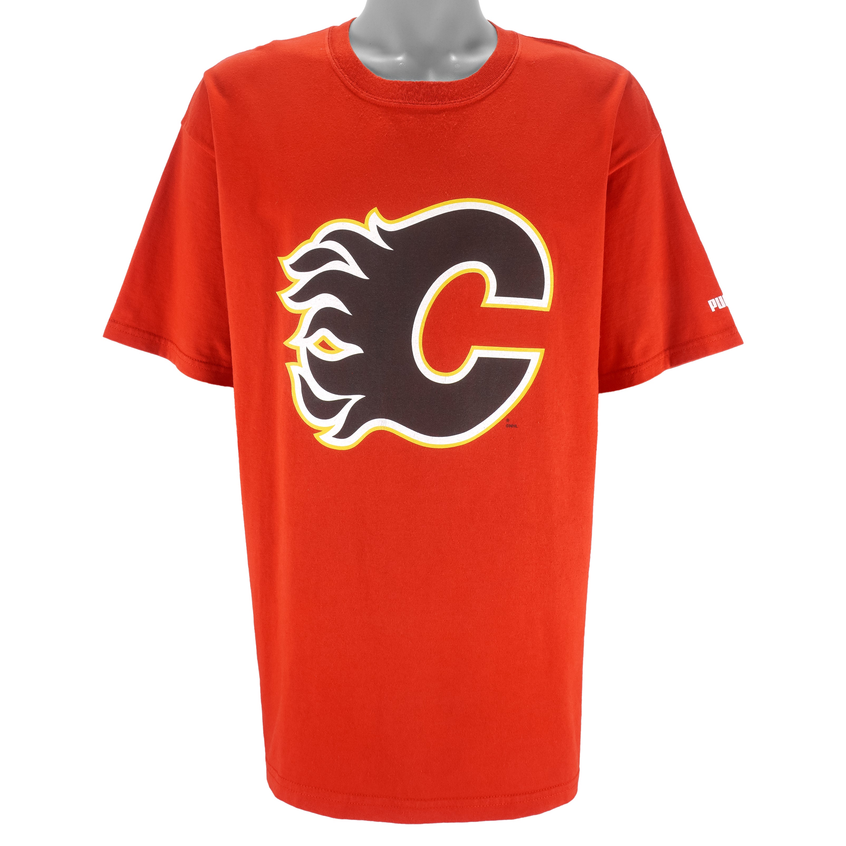 Puma - Calgary Flames T-Shirt 1990s X-Large Vintage Retro Hockey