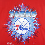 NBA (Hanes) - Philadelphia 76ers Single Stitch T-Shirt 1990s X-Large Vintage Retro Basketball