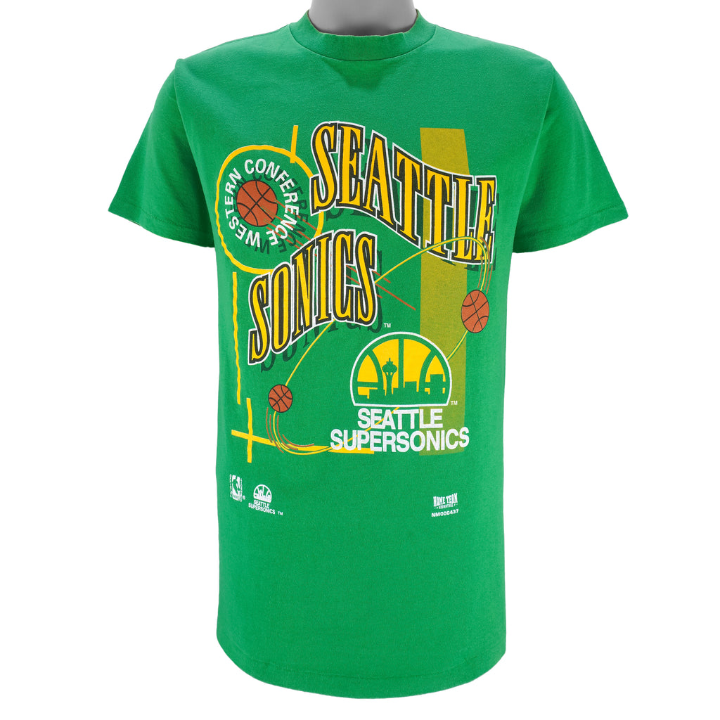NBA (Home Team) - Seattle SuperSonics Single Stitch T-Shirt 1990s Large Vintage Retro Basketball