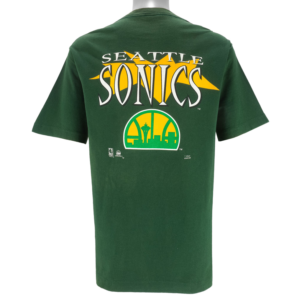 NBA (Competitor) - Seattle Supersonics Single Stitch T-Shirt 1990s Large Vintage Retro Basketball