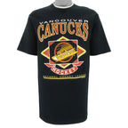 NHL (Waves) - Vancouver Canucks Underlayer Single Stitch T-Shirt 1994 Medium Vintage Retro Hockey
