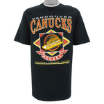 NHL (Waves) - Vancouver Canucks Underlayer Single Stitch T-Shirt 1994 Medium Vintage Retro Hockey