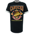 NHL (Waves) - Vancouver Canucks Underlayer Single Stitch T-Shirt 1994 Medium Vintage Retro Hockey