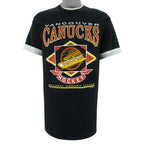 NHL (Waves) - Vancouver Canucks Underlayer Single Stitch T-Shirt 1994 Medium Vintage Retro Hockey