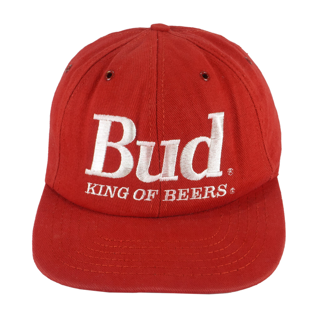 Budweiser - King of Beers Embroidered Strap Back Hat 1990s OSFA Vintage Retro