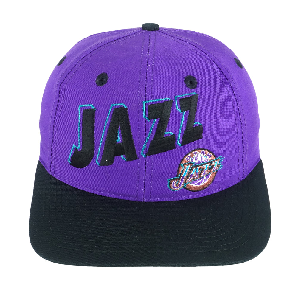 NBA (T.E.I.) - Utah Jazz Embroidered Deadstock Adjustable Hat 1990s OSFA Vintage Retro Basketball