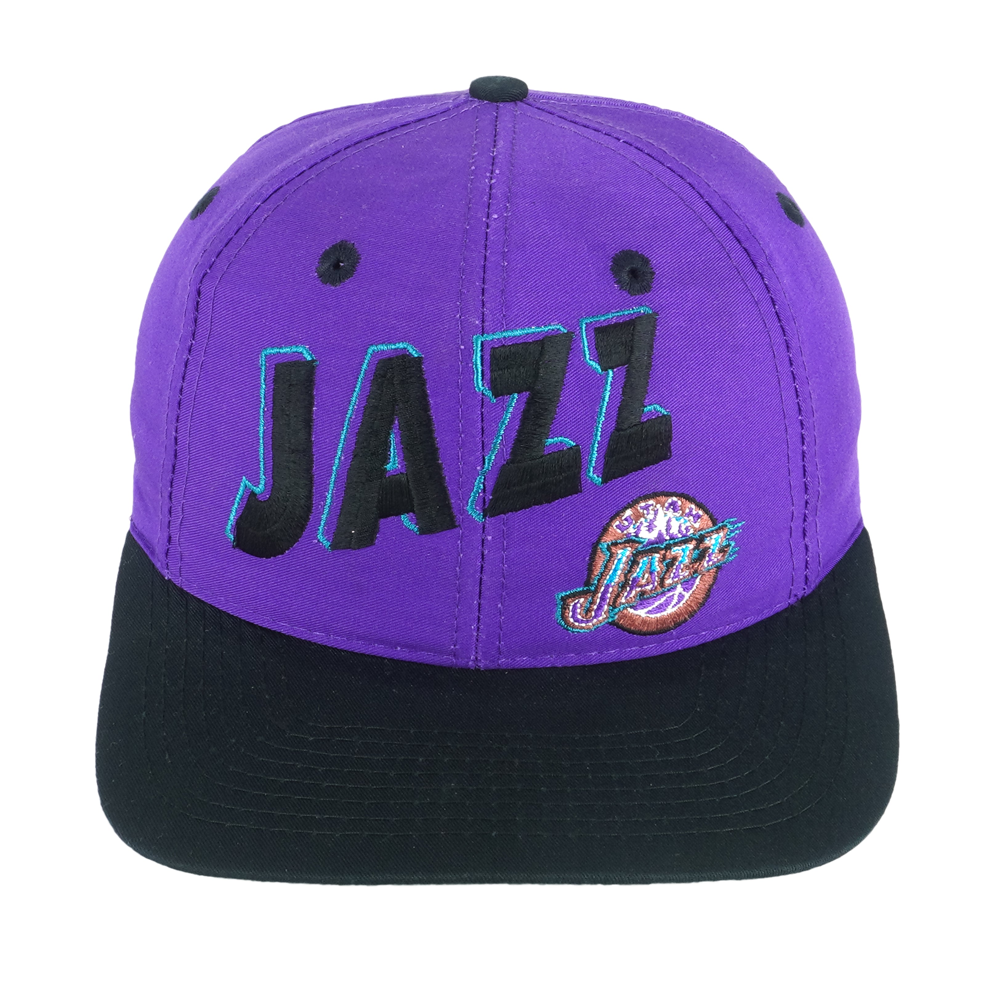 NBA (T.E.I.) - Utah Jazz Embroidered Deadstock Adjustable Hat 1990s OSFA Vintage Retro Basketball