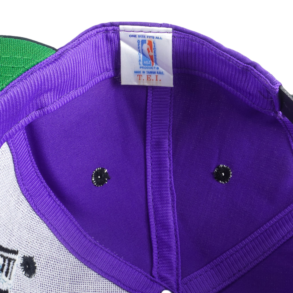 NBA (T.E.I.) - Utah Jazz Embroidered Deadstock Adjustable Hat 1990s OSFA Vintage Retro Basketball