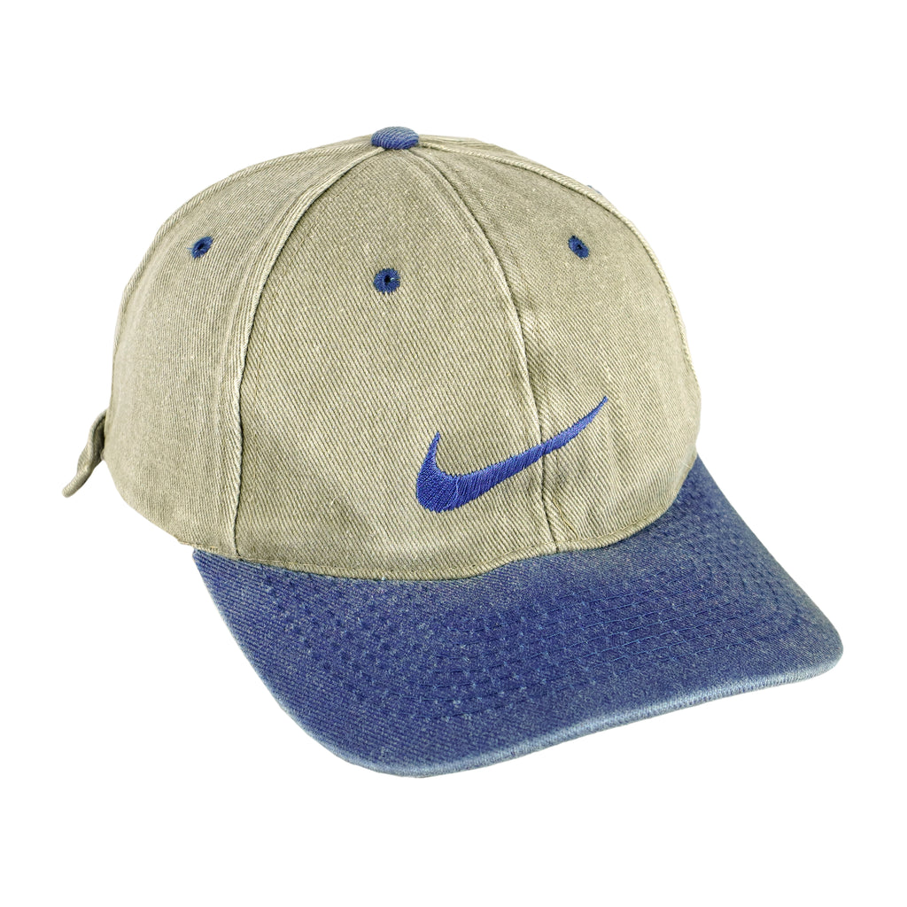 Nike - Brown Swoosh Logo Strapback Hat 1990s OSFA Vintage Retro