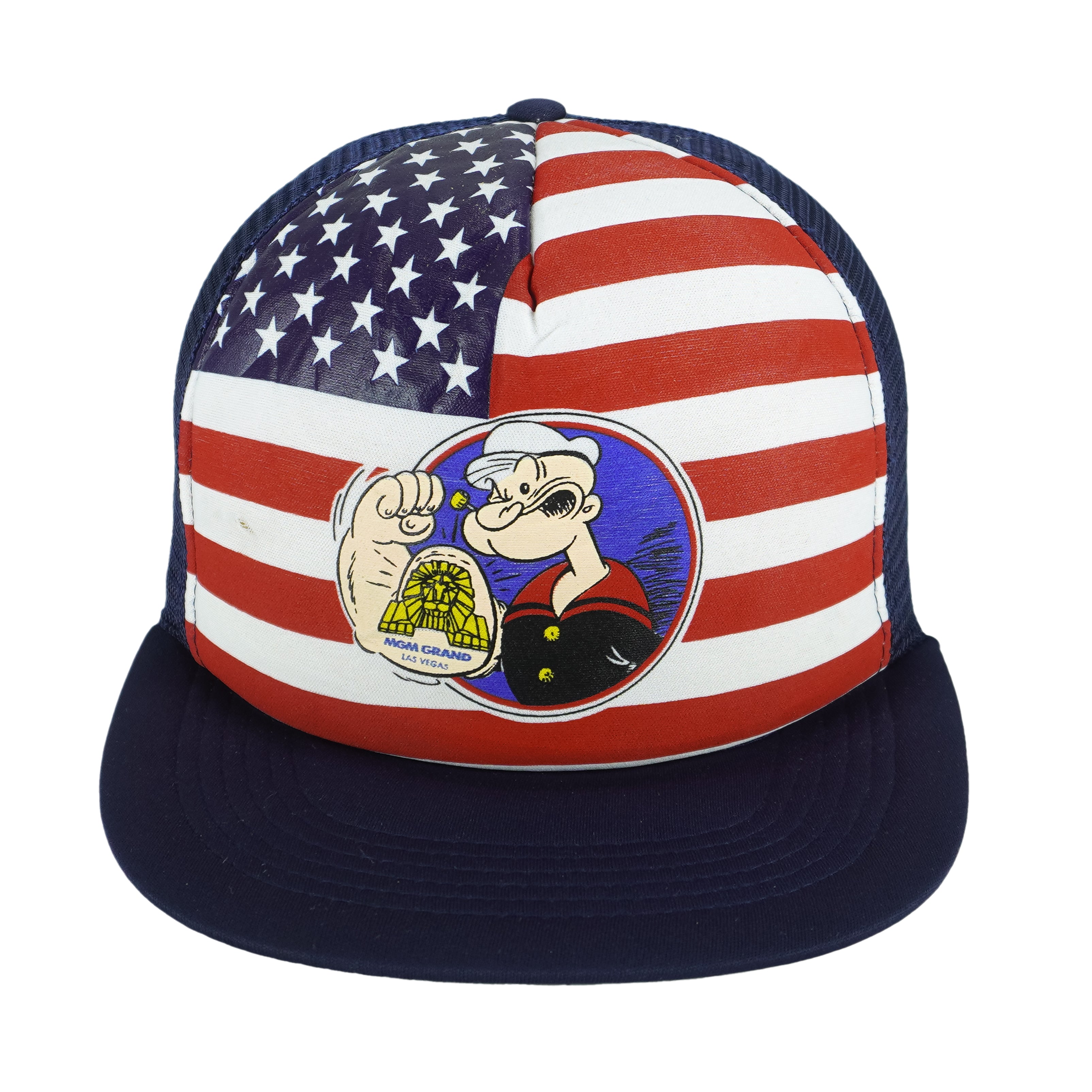 Vintage - Stars & Striped X Popeye MGM Grand Las Vegas Snapback Hat 1990s OSFA Vintage Retro