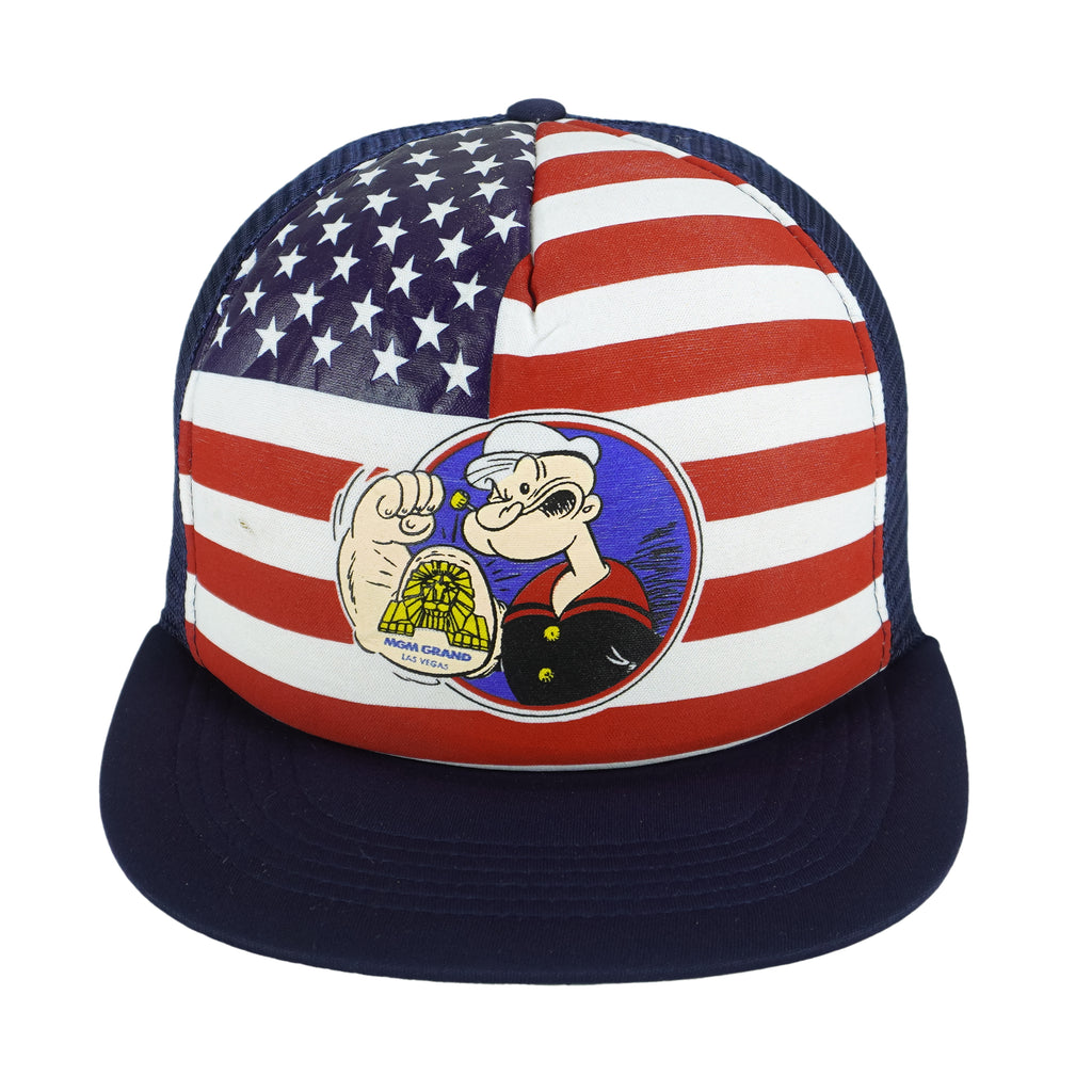 Vintage - Stars & Striped X Popeye MGM Grand Las Vegas Snapback Hat 1990s OSFA Vintage Retro
