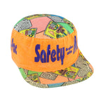 Orange multicolor 1990s Pro-Pac Safety Begins With Me geometric snapback hat