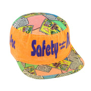 Orange multicolor 1990s Pro-Pac Safety Begins With Me geometric snapback hat