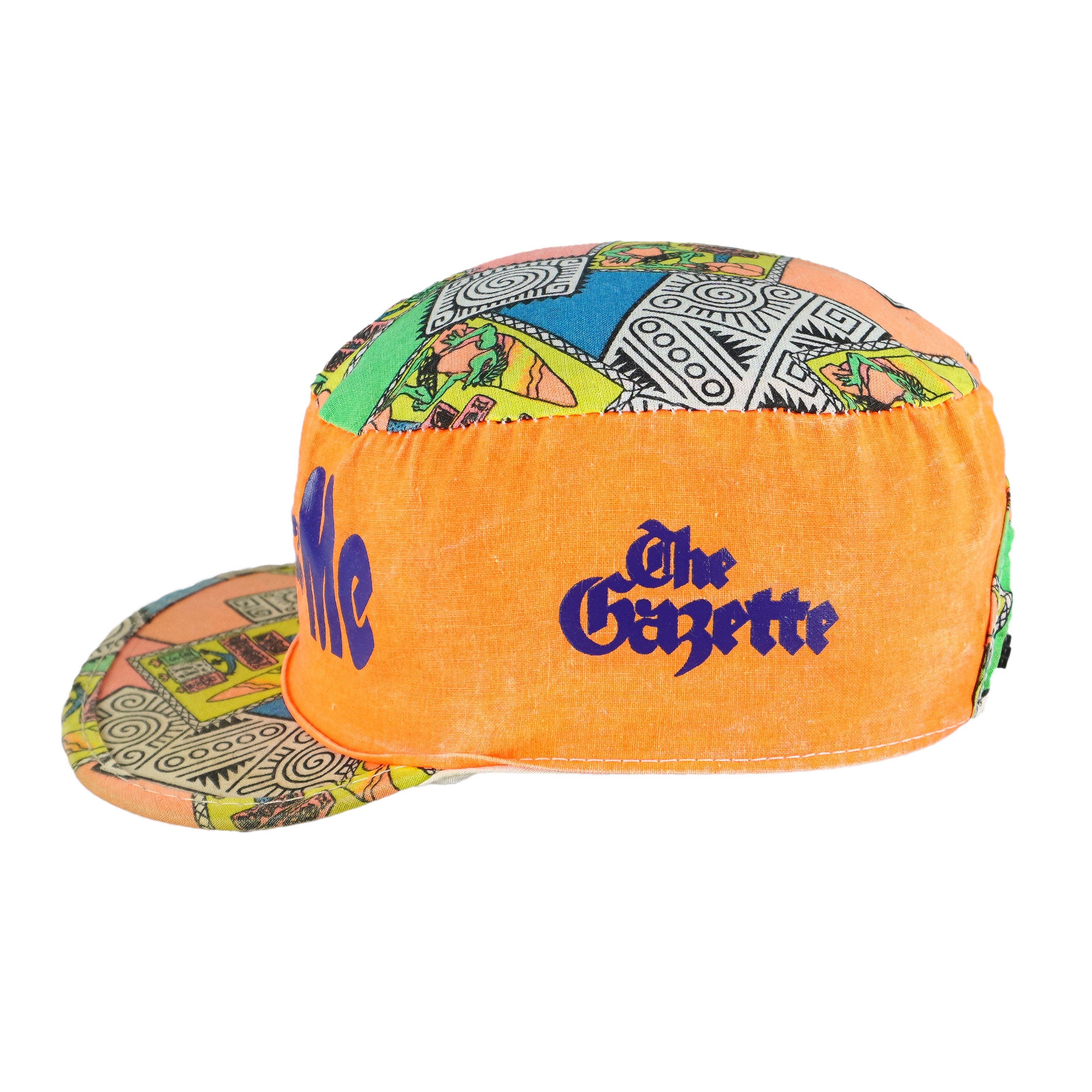Orange multicolor 1990s Pro-Pac Safety Begins With Me geometric snapback hat