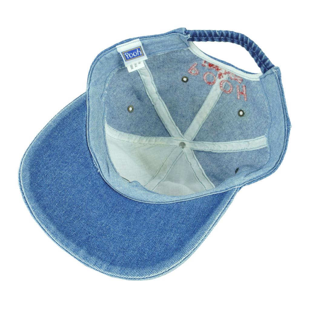 Disney - Winnie The Pooh Embroidered Denim Hat 1990s OSFA Vintage Retro