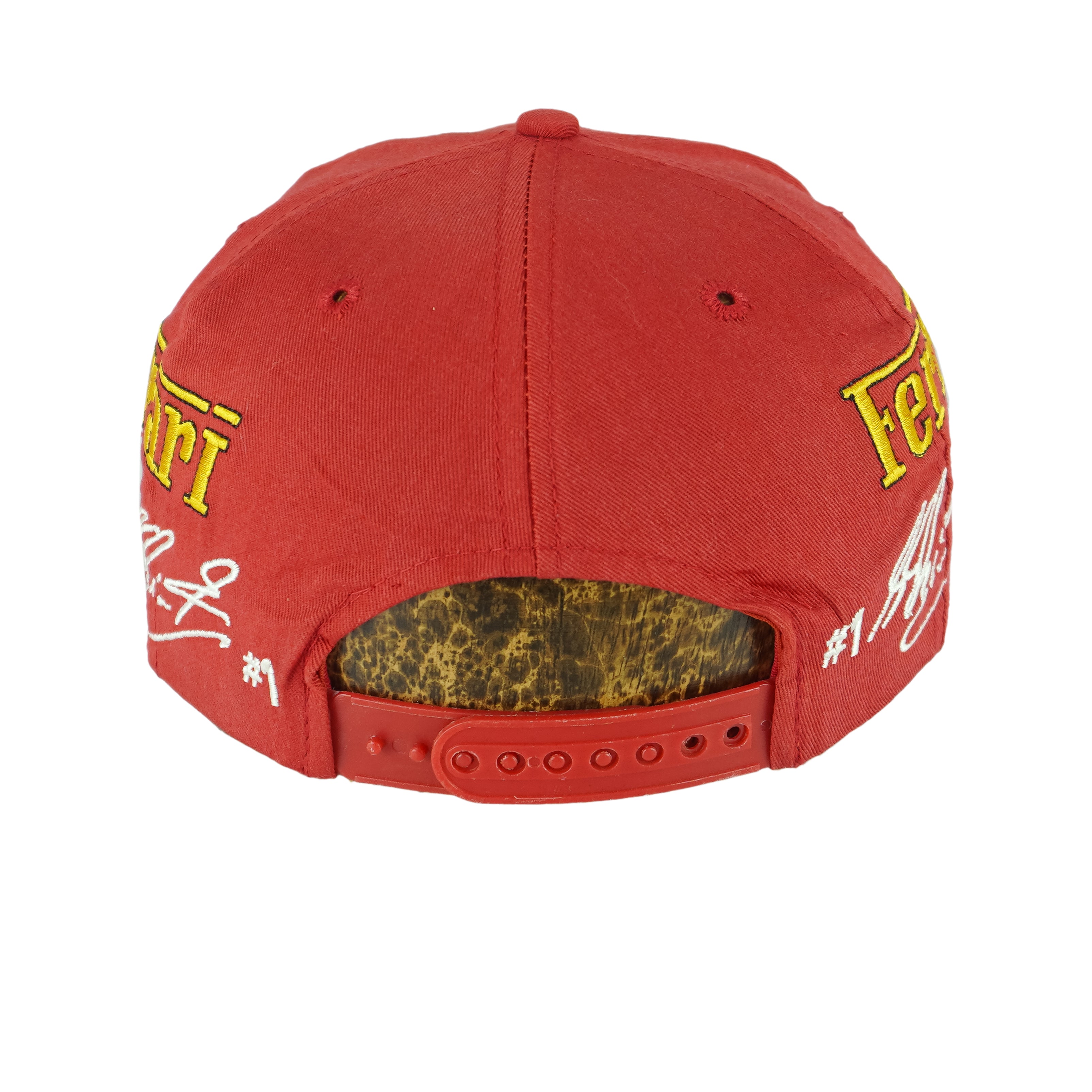 Ferrari - DEKRA Michael Schumacher Embroidered Snapback Hat 1990s OSFA Vintage Retro