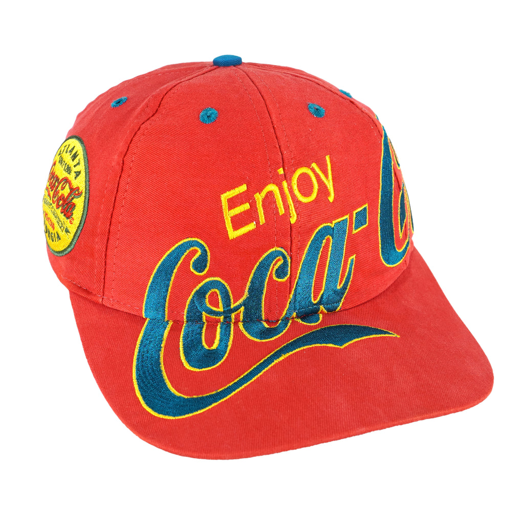 Vintage - Enjoy Coca-Cola Ice Cold Atlanta Embroidered Snapback Hat 1990s OSFA Vintage Retro