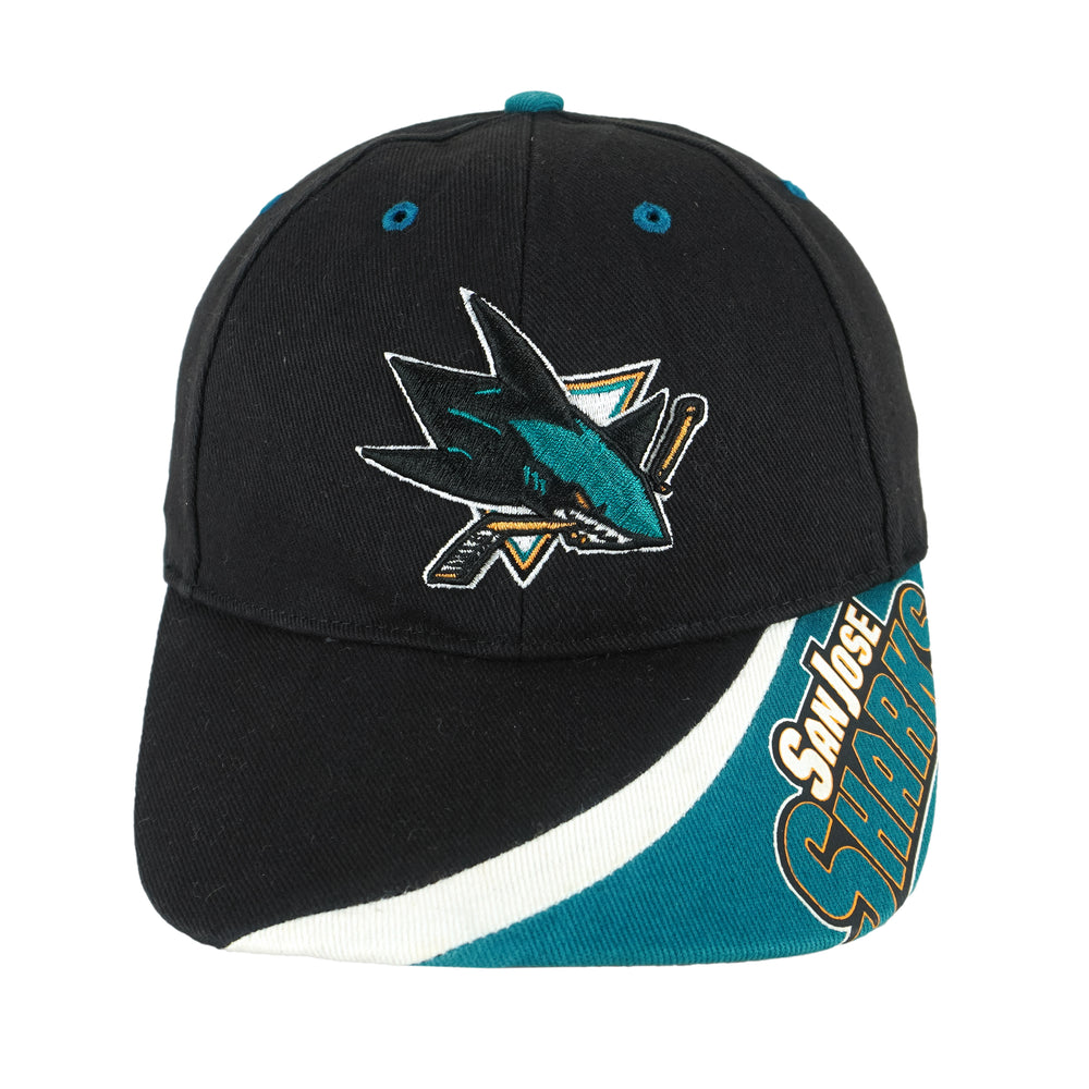 NHL (Fan Favorite) - San Jose Sharks Embroidered Snapback Hat 1990s OSFA Vintage Retro Hockey