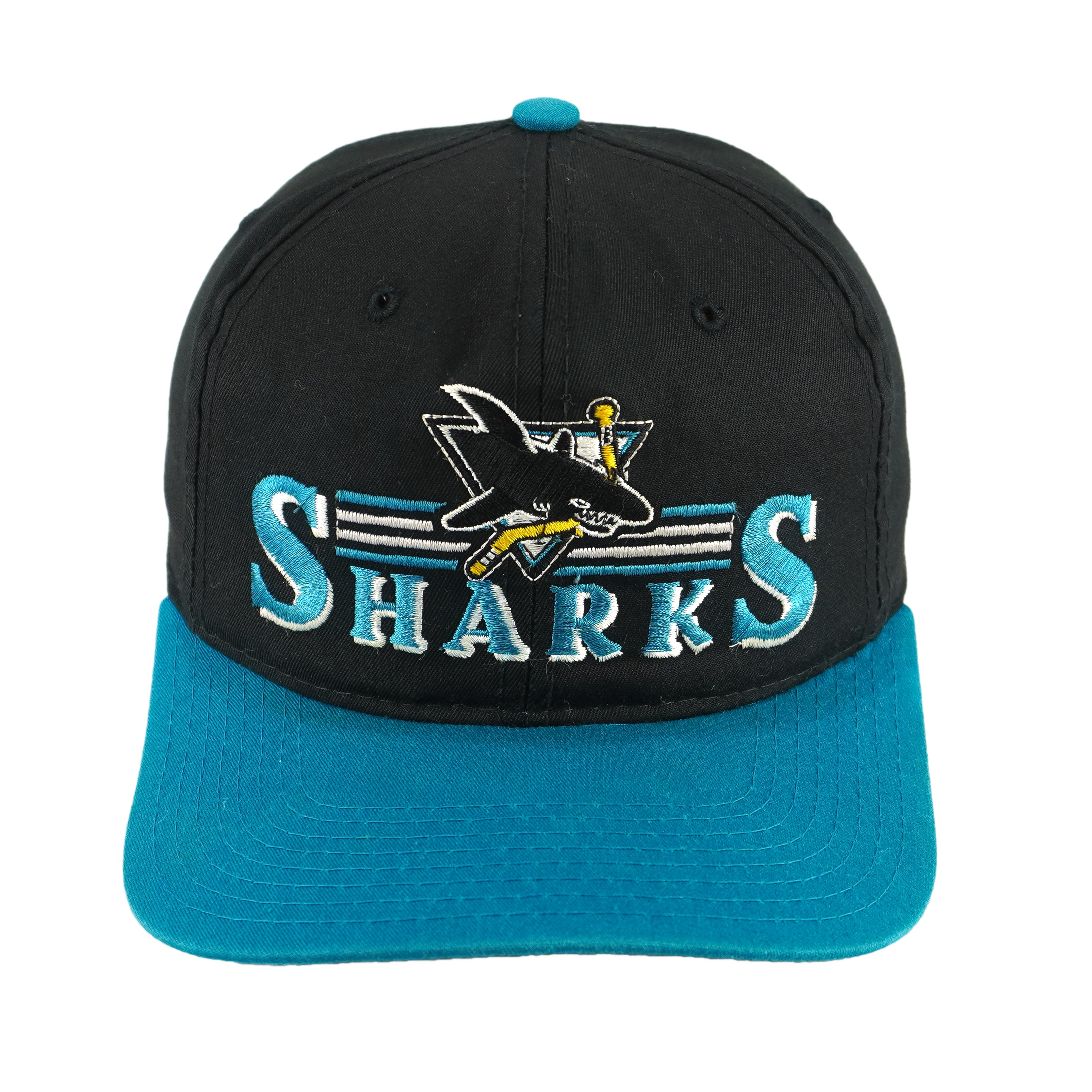 Starter - San Jose Sharks Embroidered Snapback Hat 1990s OSFA Vintage Retro Hockey